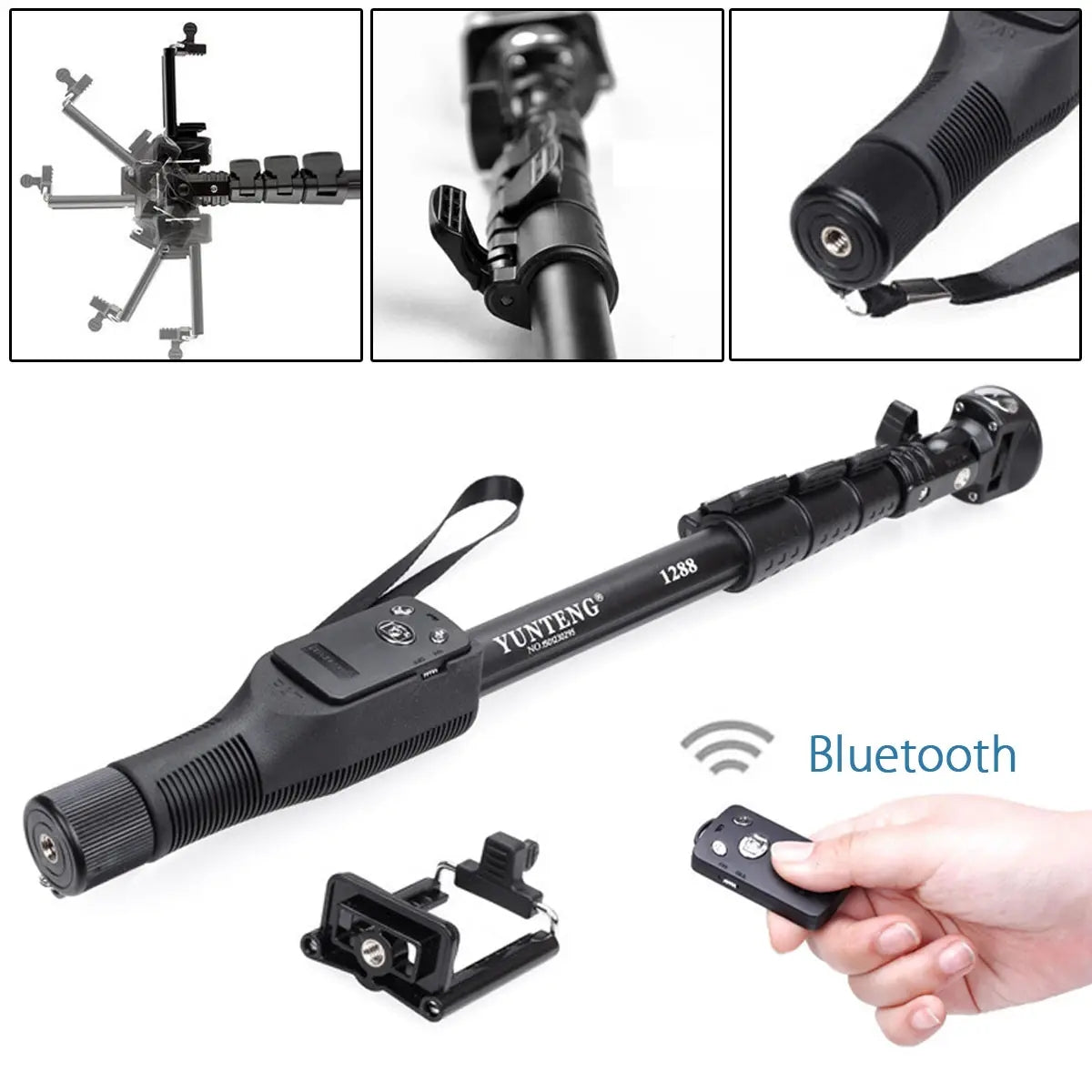 YunTeng 1288 Extendable bluetooth Remote Control  Selfie Stick Monopod for Phone Gopro Camera YunTeng 1288 Extendable bluetooth Remote Control  Selfie Stick Monopod for Phone Gopro Camera